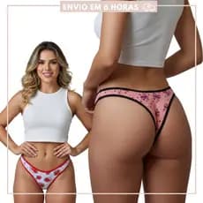 Kit Calcinha Asa Delta Fio Dental de Algodão Premium