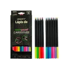 Lapis De Cor Carbon 12 Cores Neon + Pastel Redondo Leo Cor Da Marcação Colorido