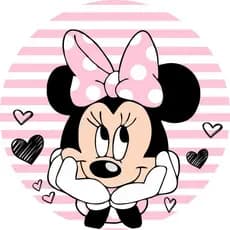 Capa Painel Redondo 50x50 Turma Do Mickey Minnie Baby Com Elastico