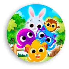 Capa Painel Redondo 50 X 50 C/elástico Tema Infantil Bolofofo Decoração