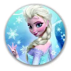 Painel Redondo Sublimado C/elástico 50cm X 50cm Elsa Frozen Capa Mini de Mesa