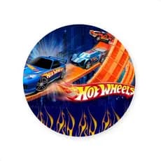 Painel Redondo Sublimado Tema HTW carro corrida 50x50