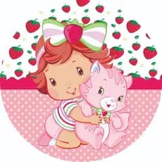 Capa Painel Redondo 150x150 50x50cm Tecido com Elástico Tema Menina Morango Doces Sublimado