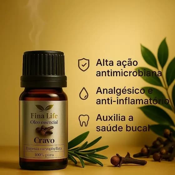 Oleo essencial cravo 10ml 100% puro fina life MICOSE - FORTALECIMENTO DE UNHA