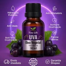 Óleo de semente de uva 30ml prensado a frio fina life - hidratação profunda