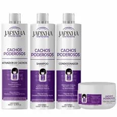 Kit Ativador + Shampoo e Condicionador + Máscara 300G | Cachos Poderosos – Japinha ⛩️