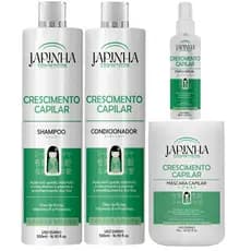 Kit Japinha Crescimento Capilar Completo - Shampoo + Cond + Máscara + Tônico Capilar
