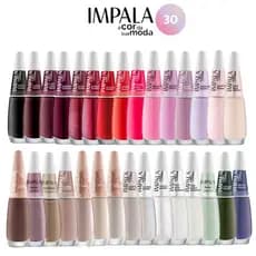 KIT 30 ESMALTES IMPALA UNHA MÃOS PÉS MANICURE