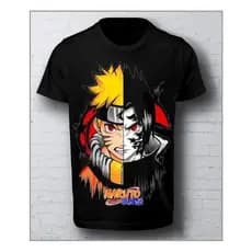 Camisa Moda Infantil Anime Naruto Sasuke Camiseta Malha Algodão Premium