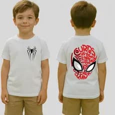 Camisa 30.1 TEIA 02 Spider Man Homem Aranha Friendry Algodão Leve Fresca 2 ao 14 Meninos Estampada