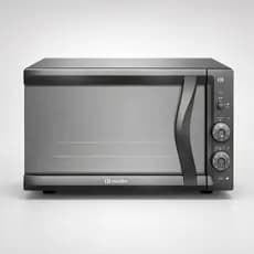Forno Elétrico Mueller 50L Cinza Espelhado 900W Grill Timer Vidro Duplo e Controle de Temp