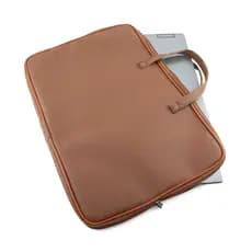 Pasta Case Notebook Capa Com Alça Lisa 14/15/17 Polegadas Marrom Couro Ecológico