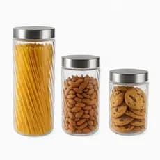 Conjunto Potes Herméticos de Vidro para Cozinha Maresias Ideal para Armazenar Alimentos