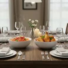 Kit 4 Tigela Bowl Opaline 1550ml Branco Louça Premium para Saladas, Massas e Servir com Sofisticação