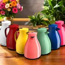Garrafa Térmica Unitermi Paris 1 Litro Com Gatilho Conservação Café e Chá Estilo Vintage