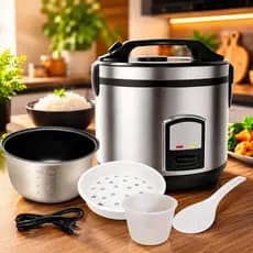 Panela Elétrica De Arroz E Legumes 10 Xícaras 220V Inox Grande Cozimento Rápido