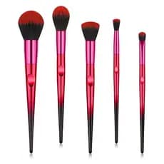 kit com 5 pincel vermelho para maquiagem