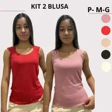 kit 2 blusa canelada blusa de alça blusa verão blusa dia dia blusa casual blusa feminina