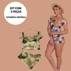 Kit 2 Peças conjunto curto conjunto estampado babado conjunto confortável básico conjunto casual tendência dia a dia