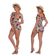 Conjunto babado conjunto curto feminino conjunto tendência verão estampado conjunto casual dia a dia