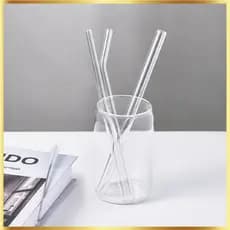 Canudos De Vidro Resistentes Ao Calor Canudo Reutilizável 3p + Conjunto De Escova De Limpeza 1p