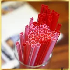 [Daiso Korea] Palha Vermelha E Rosa Em Formato De Coração 60 Unidades