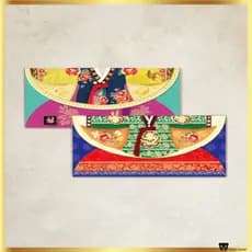 Conjunto De Envelope De Presente Tradicional Hanbok DAISO Korea , Estilo Coreano Com Adesivo E Cartão , 2 Opções De Cores , Feito Na Coreia