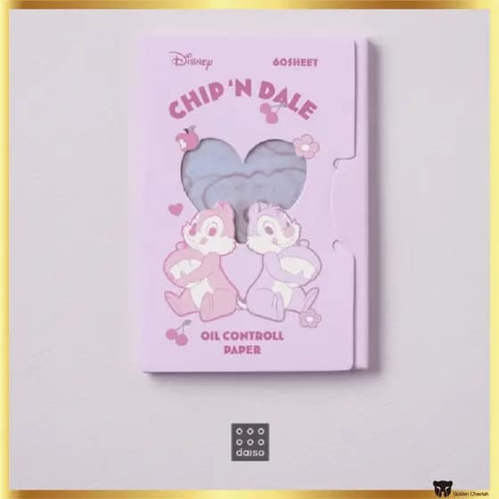 [Daiso Korea] Papel De Controle De Óleo Da Disney Chip 60 Folhas | Absorvente De Bolso Fofo