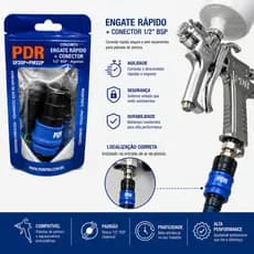 Kit com 5 Conjunto Engate Rápido + Conector 1/4" BSP PDR SF20P + PM20P
