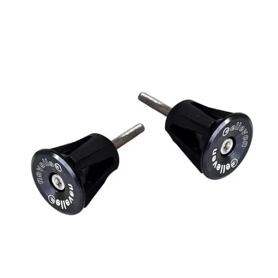 Trava plug tampa tampinha par de aluminio preta para manopla guidão com trava chave allen Elleven