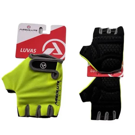 Luva Meio Dedo Verde ABSOLUTE OUTFIT Gel Confortável Ideal Para: Bicicleta/ Academia/ Trekking.