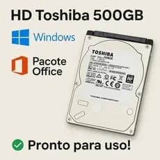📦 HD Toshiba 500GB Notebook com Windows 10 ou 11 + Pacote Office ✅ Pronto para uso!