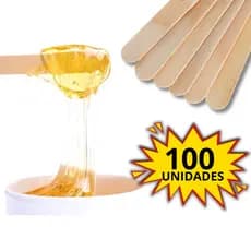 Palito de picolé Abaixador de Língua 100 Unidades Palito de Sorvete e Espátula de Madeira