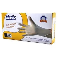 Luva Vinil Sem Pó Caixa C/ 100un - Medix ou Descarpack
