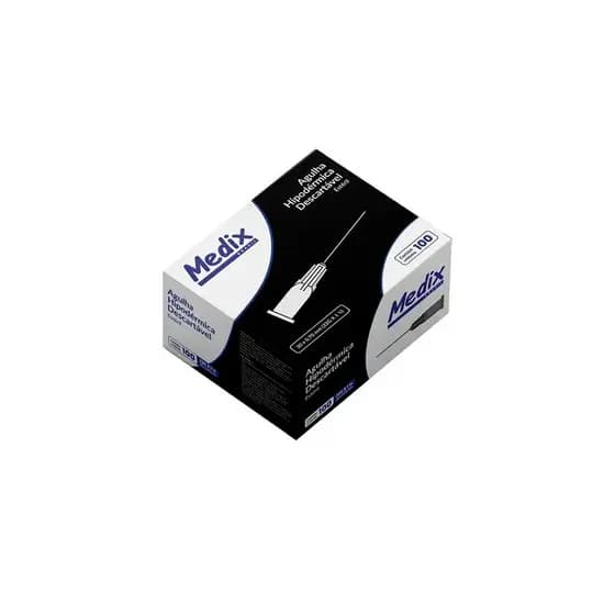 Agulha HiPodérmica Descartável 30x0,70mm 22g Medix 100 Un