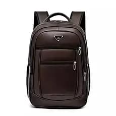 Mochila de Couro Masculina Feminina Grande Reforçada