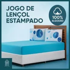 Jogo de Lençol Queen 3 Peças – Malha 100% Algodão | Estampado Premium | C/ Elástico - BAVATEX