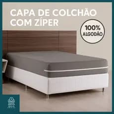Capa Para Colchão Queen Malha 100% Algodão Com Zíper