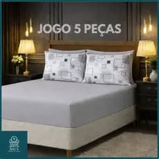 Jogo de Lençol 5 Peças em Malha 100% Algodão C/ Elástico. Casal, Solteiro, Queen, King.