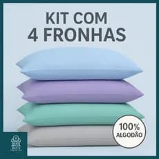 Kit 4 Fronhas Avulsas para Travesseiro sem Zíper em Malha 100% Algodão Varias Cores