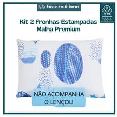 Kit 2 Fronhas Estampadas em Malha 100% Algodão de Alta Qualidade ( NÂO ACOMPANHA O LENÇOL )