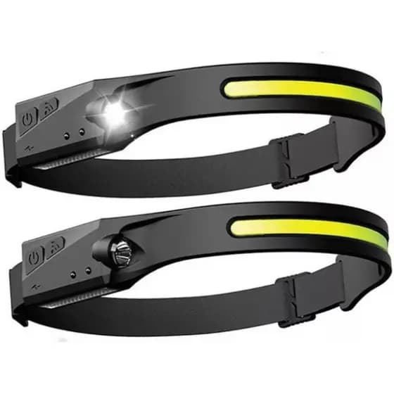 Kit 2 Lanternas De Cabeça Fita Ajustável Led Corrida Bike Trilha