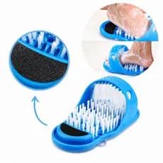 Lava Pés Chinelo Escova para Lavar Massagear e Esfoliar os Pés no Banho com Lixa e Ventosas