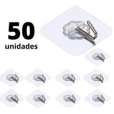 Kit 50 Ganchos Colante Multiuso Transparente Auto Atacado Adesivo Multifuncional de Parede para áreas úmidas, Pendurar Toalha, Roupa, Ferramenta Utensílios, Usar Colar no Banheiro, Cozinha, Quarto, Escritório, Lavanderia, Pode Molhar