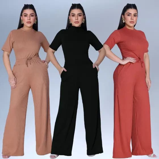 Conjunto Feminino Blusa Calça Pantalona Social Premium