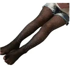 Meia Arrastão Com Brilho Meia Calça Preta Infantil Para Festa