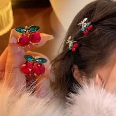 Simulação Clip de Cereja Clip de Cabelo Pequeno Clip de Cabelo Mini Faixa Lateral Japonesa Bonitinho
