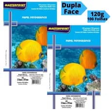 Papel Fotográfico Dupla face Foto 120g A4 Glossy Brilhante Resistente a Água 100 Folhas Masterprint
