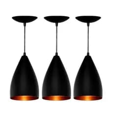Kit 3 Pendente Luminária Modelo Vegas Lustre em Alumínio para casa Decoração Em Geral  Escritorio