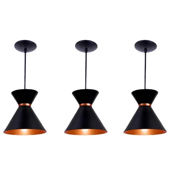 Luminaria Teto kit3 luxo pendente Lustre Decoração  Cozinha Sala de jantar Varanda Envio rapido